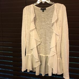 White ruffle cardigan